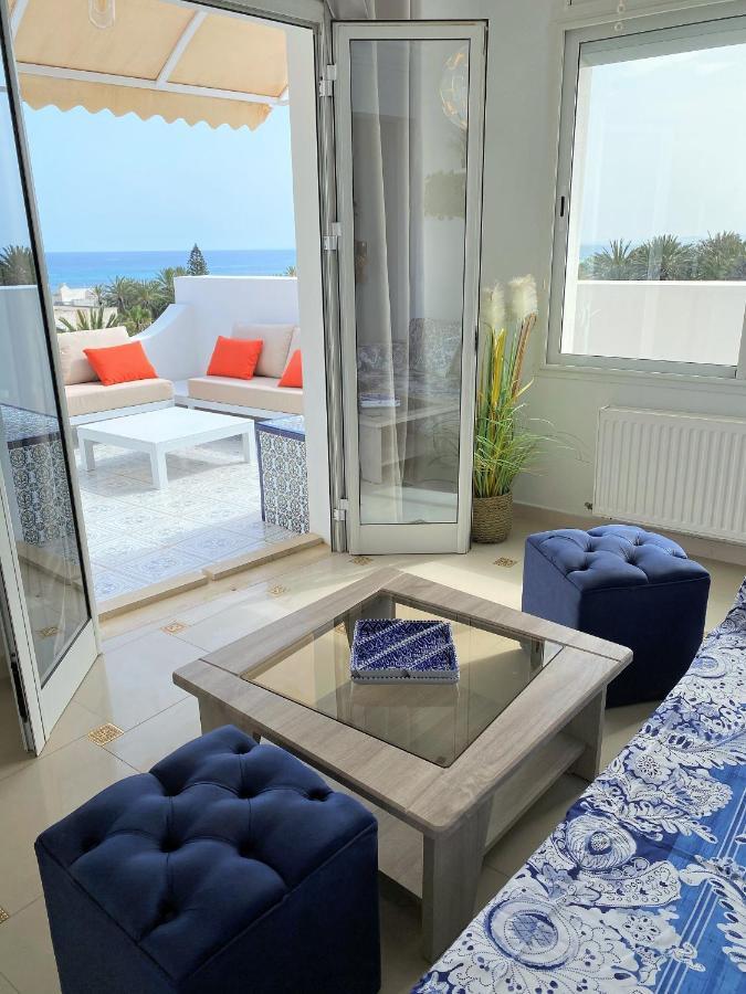 Roof Top Pied Dans L'Eau Panoramic View, 80 Meters From Seaside Hammamet Exterior foto